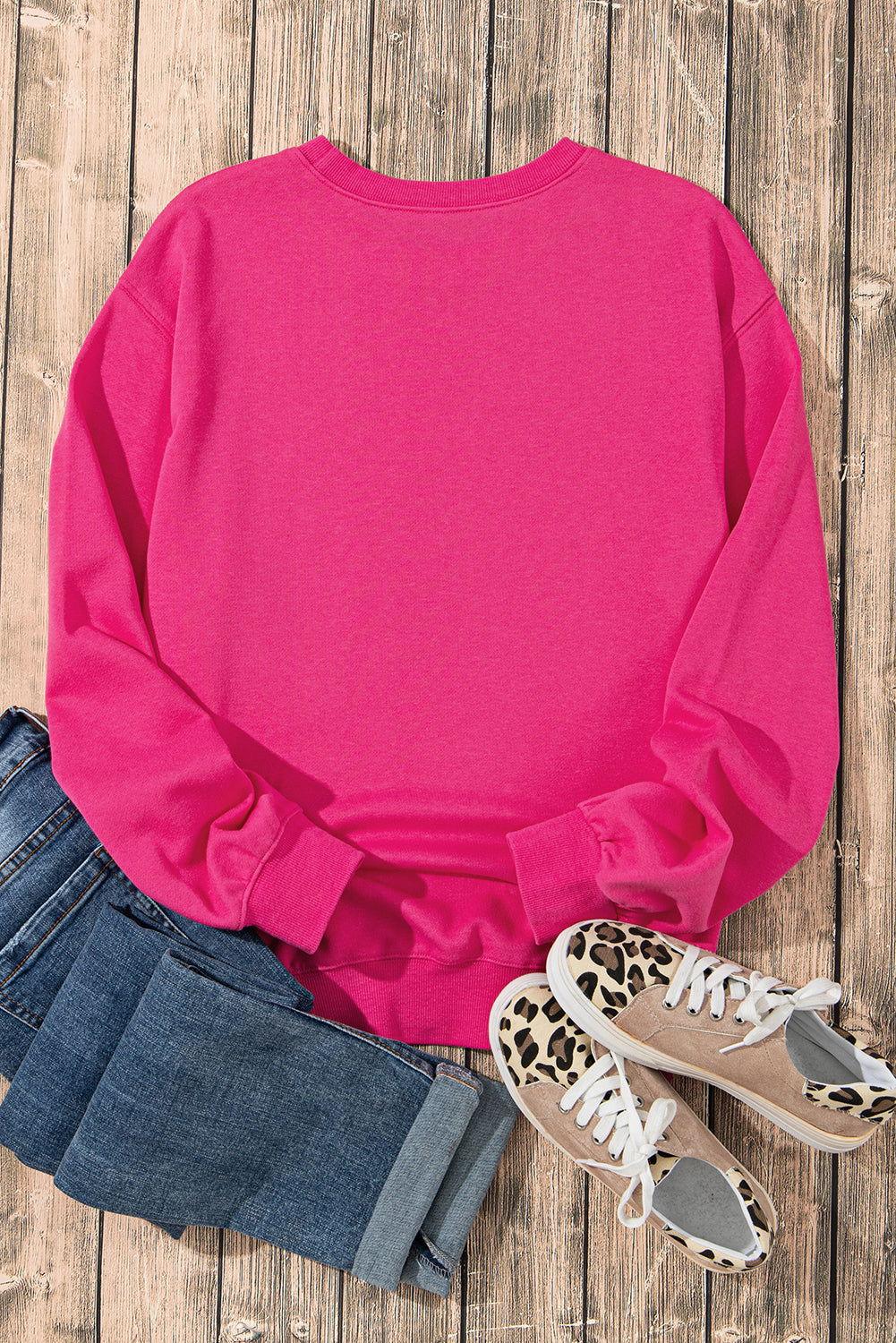 Heart Patch Long Sleeve Sweatshirt - Clothes For Her Online Store
