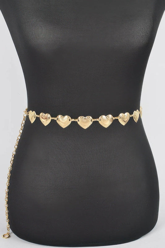 Heart Shape Metal Chain Belt - Clothes For Her Online Store