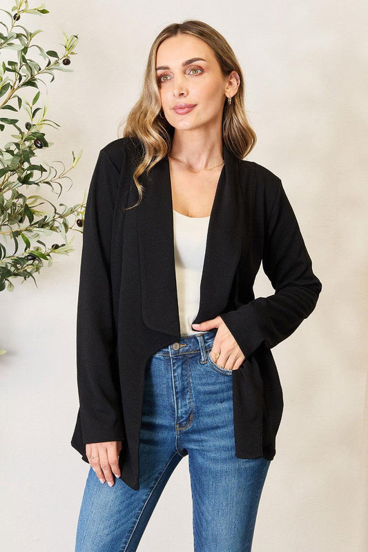 Heimish Full Size Open Front Long Sleeve Blazer - Clothes For Her Online Store