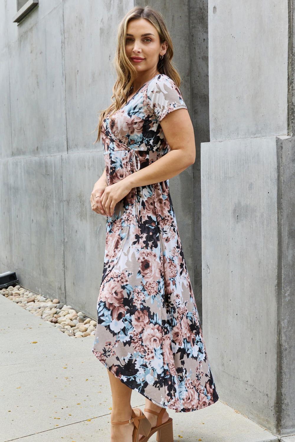 Heimish Give Me Roses Full Size Floral Maxi Wrap Dress - Clothes For Her Online Store