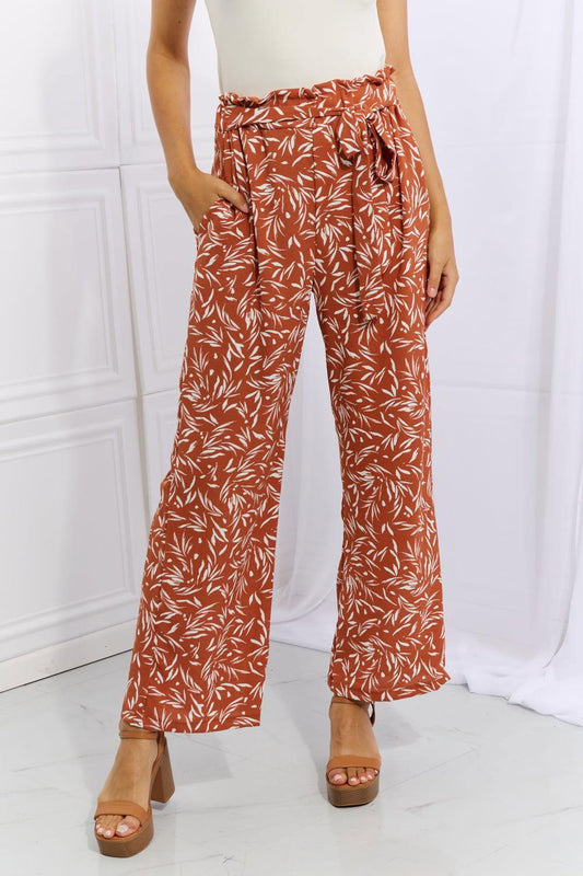 Heimish Right Angle Full Size Geometric Printed Pants in Red Orange - Clothes For Her Online Store