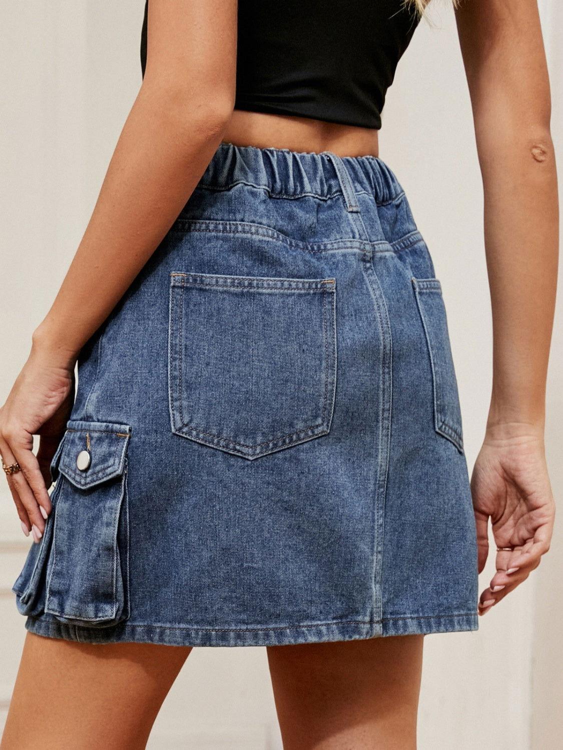High Waist Denim Skirt - Clothes For Her Online Store