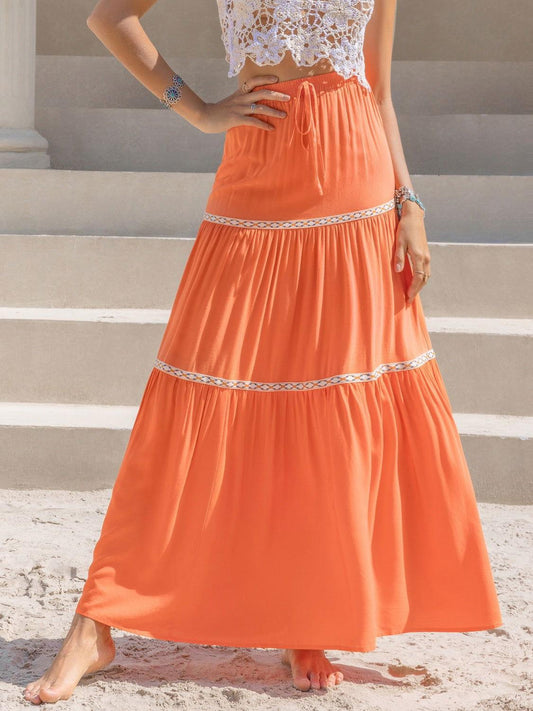High Waist Maxi Tiered Skirt - Clothes For Her Online Store