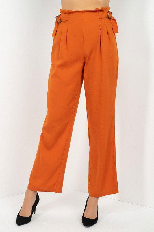High Waist Paperbag Wide Pants - Clothes For Her Online Store