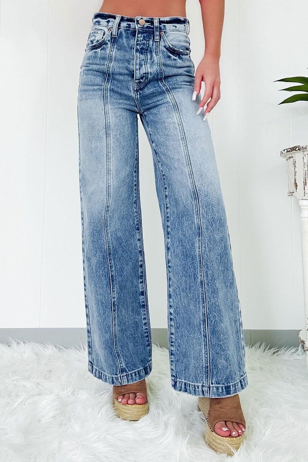 High Waist Wide Leg Jeans - Clothes For Her Online Store