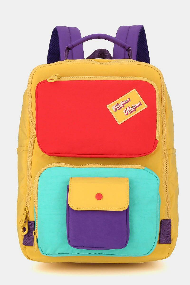 Himawari Contrast Nylon Backpack Bag with Handles - Clothes For Her Online Store