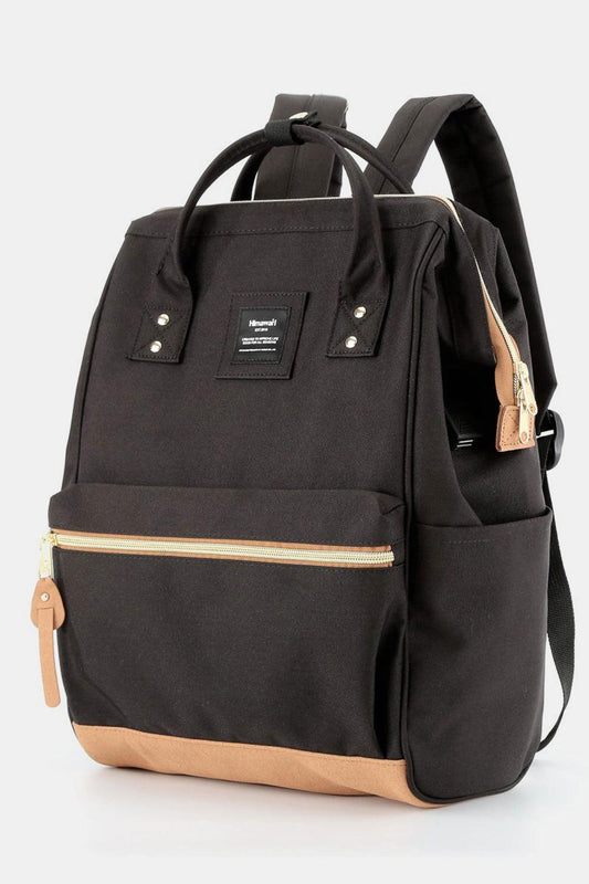 Himawari Contrast Waterproof Canvas Backpack Bag with Side Pockets - Clothes For Her Online Store