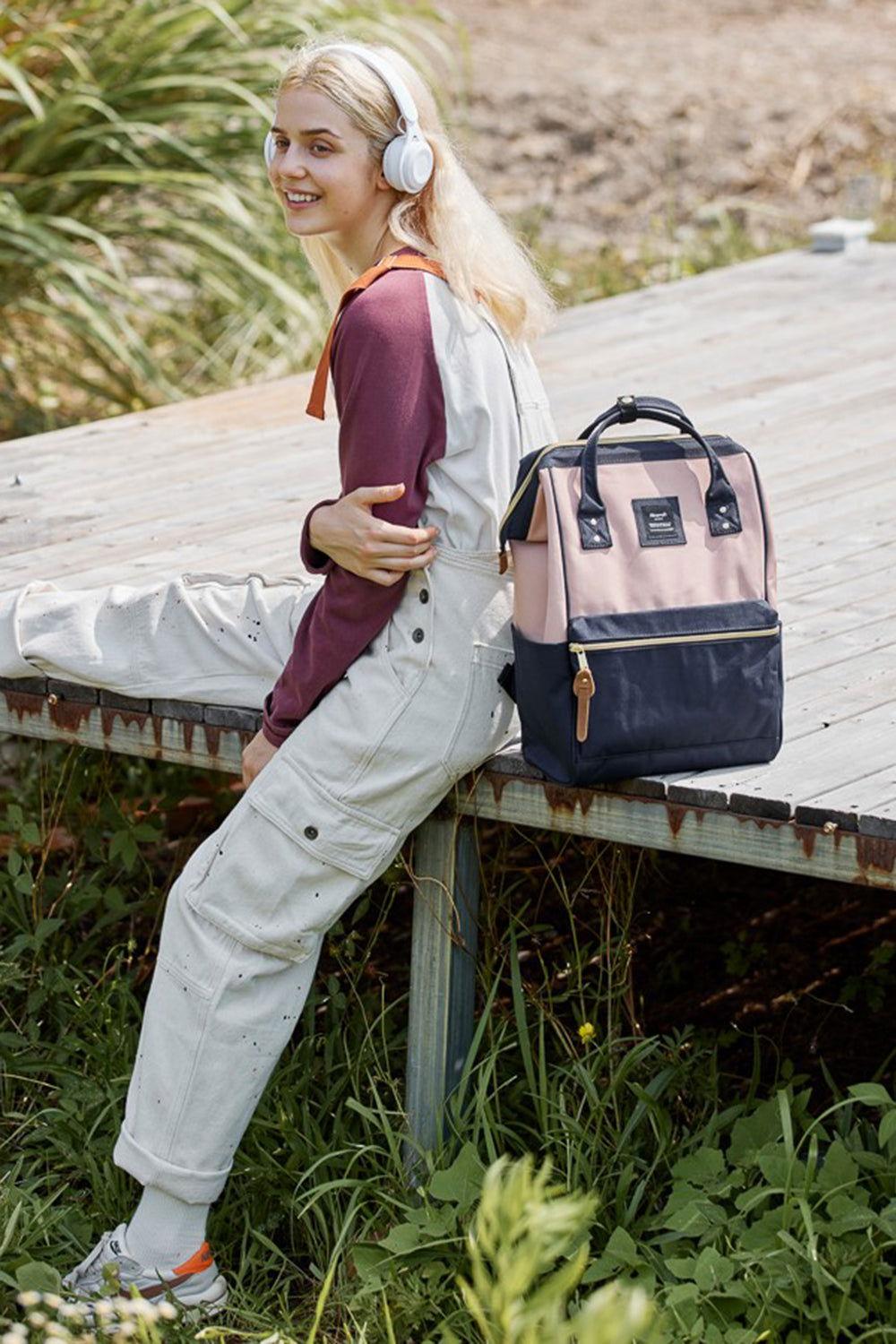 Himawari Waterproof Canvas Backpack Bag with Side Pockets - Clothes For Her Online Store