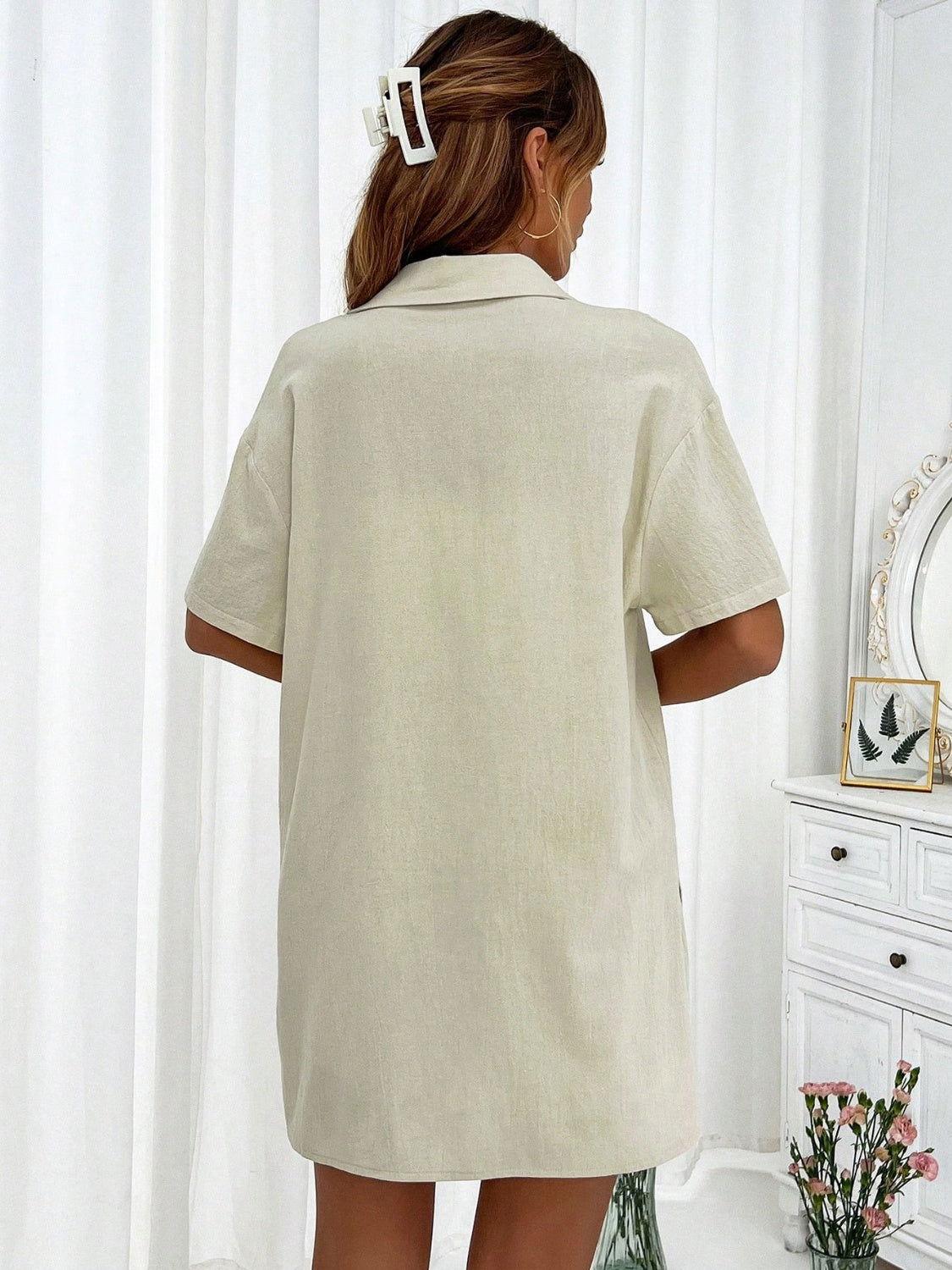 Honey Button Up Half Sleeve Top and Shorts Set - Clothes For Her Online Store