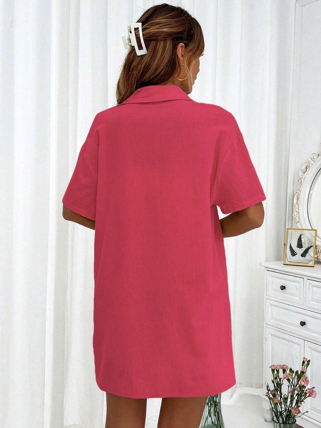 Honey Button Up Half Sleeve Top and Shorts Set - Clothes For Her Online Store