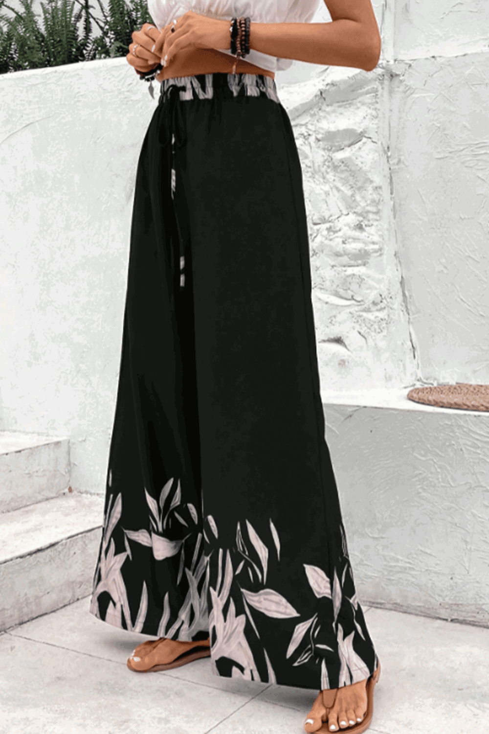 Honey Drawstring High Waist Relax Fit Long Pants - Clothes For Her Online Store