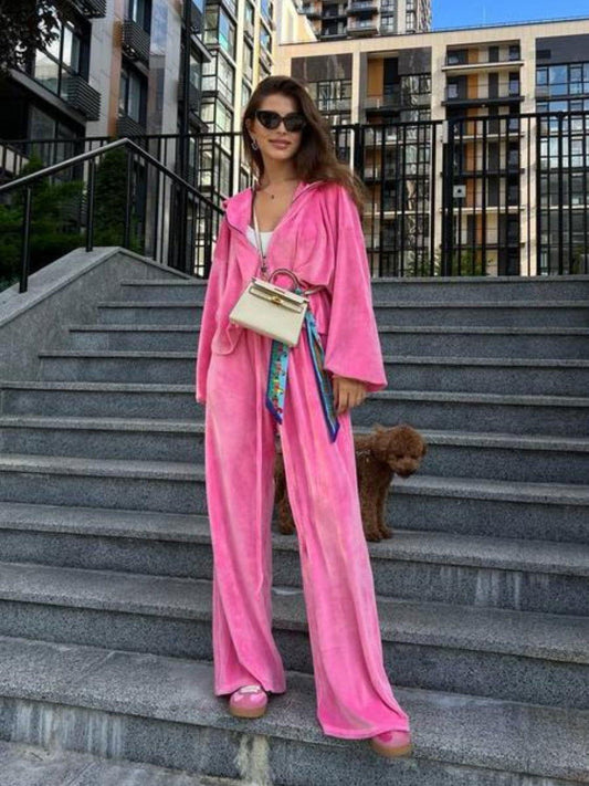 Hooded Jacket and Pants Set - Clothes For Her Online Store