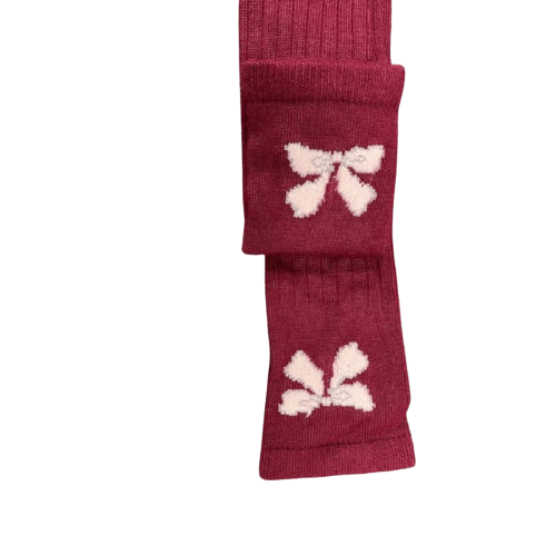 Bow Pattern Hi-Bulk Acrylic Knee-Hi Women's Socks