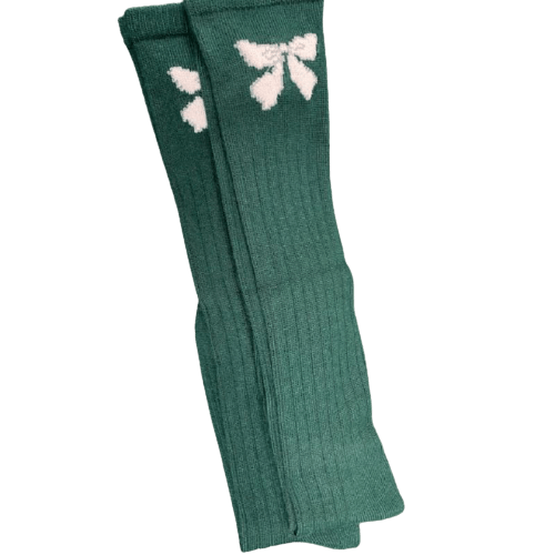 Bow Pattern Hi-Bulk Acrylic Knee-Hi Women's Socks