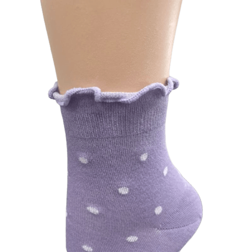 Women's Bamboo Socks - Low Cut Quarter Scalloped Edge Pastel Colors