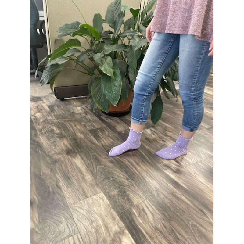 Women's Bamboo Socks - Low Cut Quarter Scalloped Edge Pastel Colors