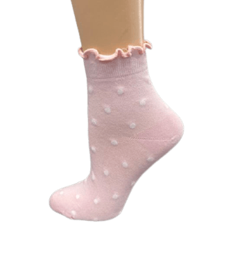 Women's Bamboo Socks - Low Cut Quarter Scalloped Edge Pastel Colors