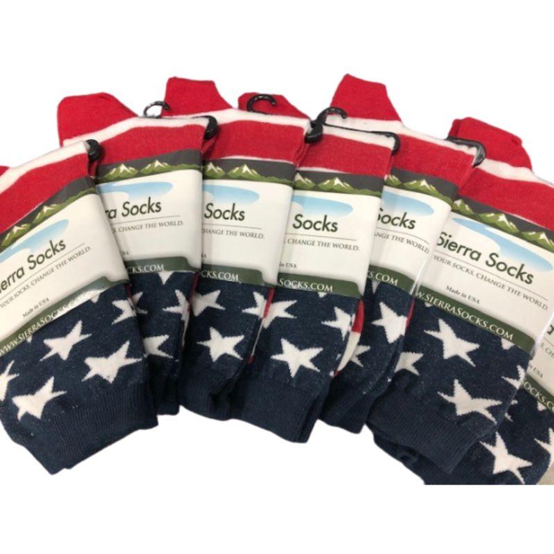 American Flag Patriotic Socks, Premium Quality Cotton Crew Socks