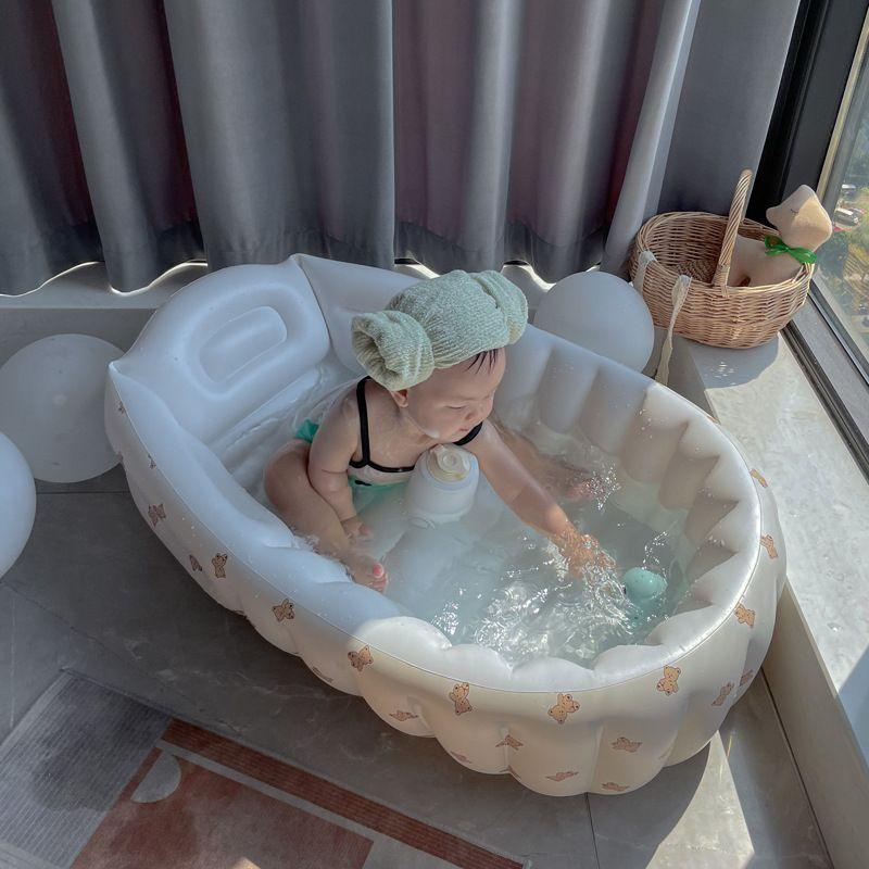 Inflatable bathtub; Inflatable Bath Baby Foldable Swimming Bath Bathroom Newborn Tub Portable Children's swimming pool - Clothes For Her Online Store