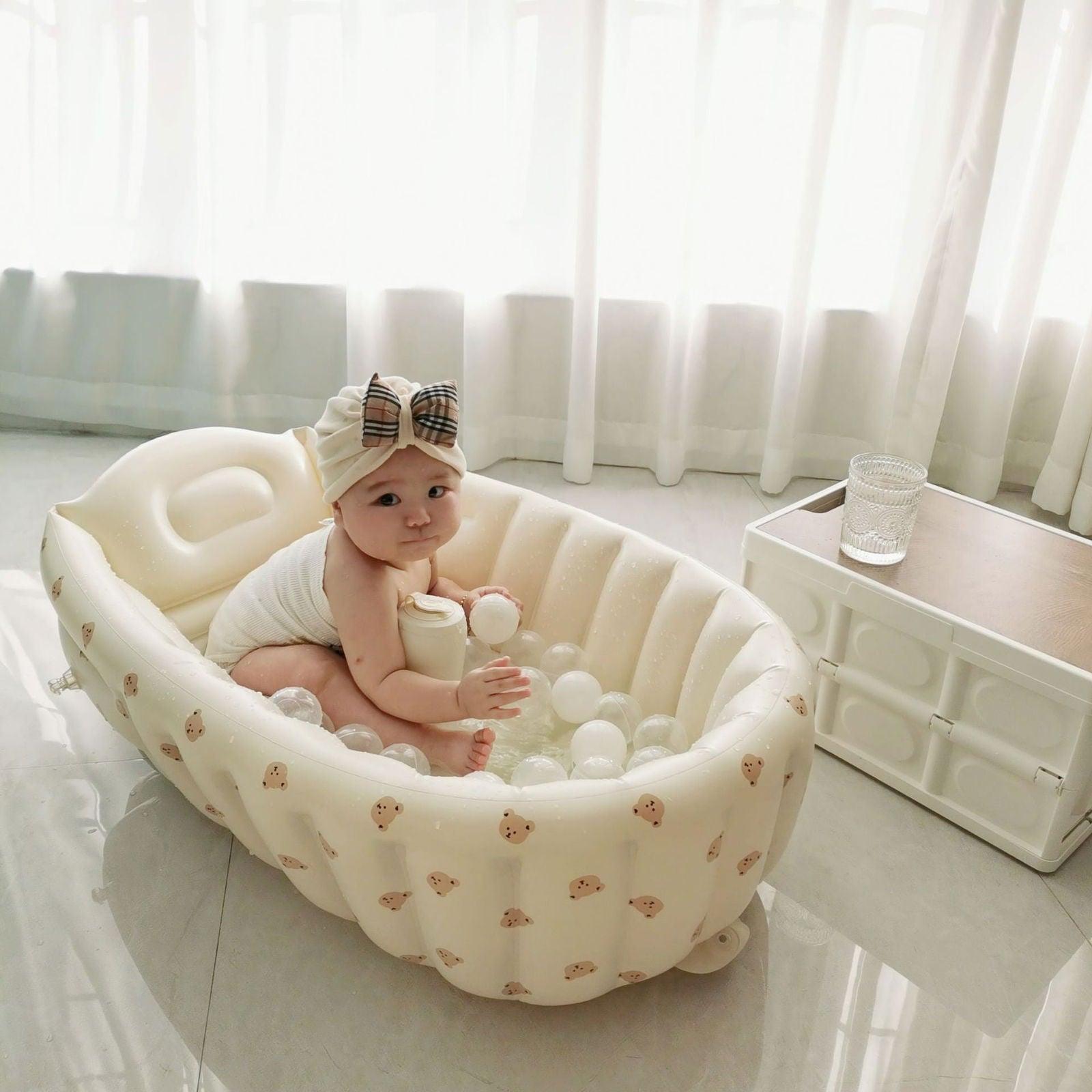 Inflatable bathtub; Inflatable Bath Baby Foldable Swimming Bath Bathroom Newborn Tub Portable Children's swimming pool - Clothes For Her Online Store
