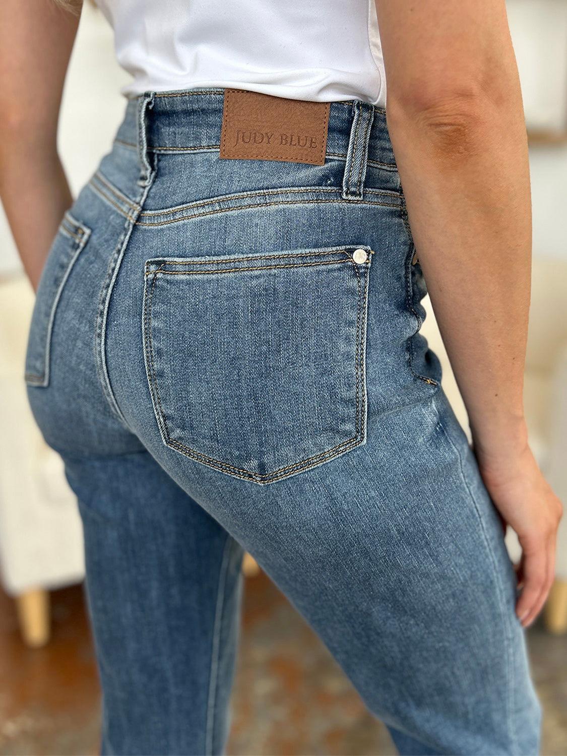 Judy Blue Full Size Cuffed Hem Slim Jeans - Clothes For Her Online Store