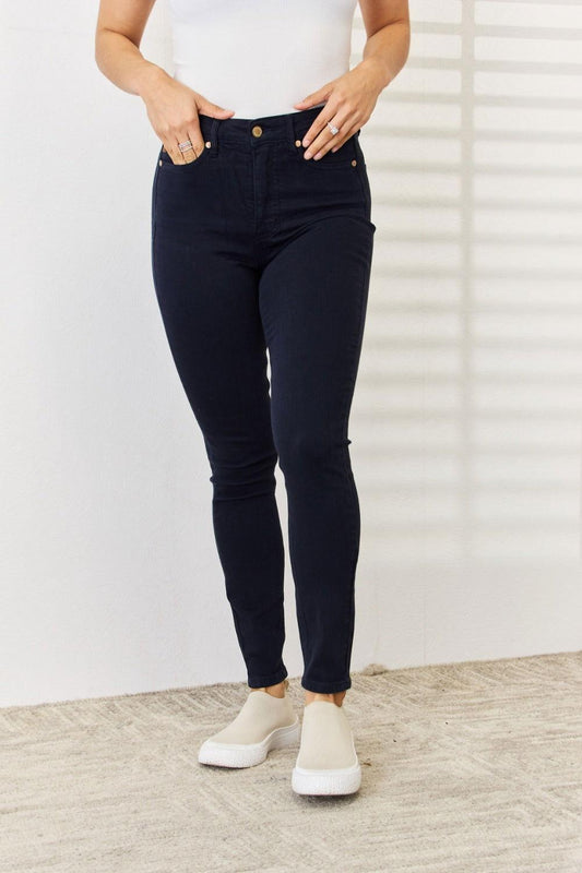 Judy Blue Full Size Garment Dyed Tummy Control Skinny Jeans - Clothes For Her Online Store