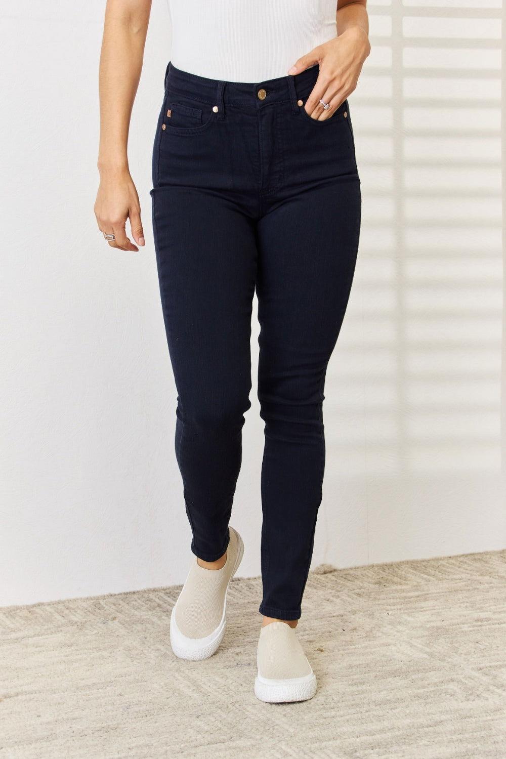 Judy Blue Full Size Garment Dyed Tummy Control Skinny Jeans - Clothes For Her Online Store
