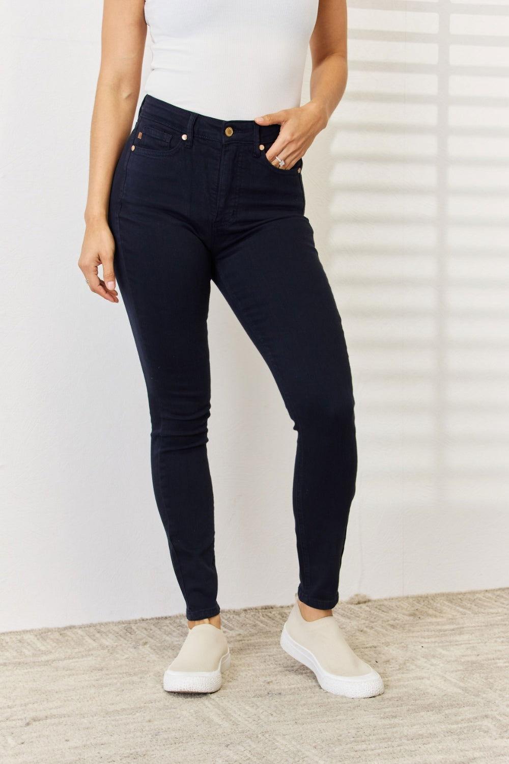 Judy Blue Full Size Garment Dyed Tummy Control Skinny Jeans - Clothes For Her Online Store
