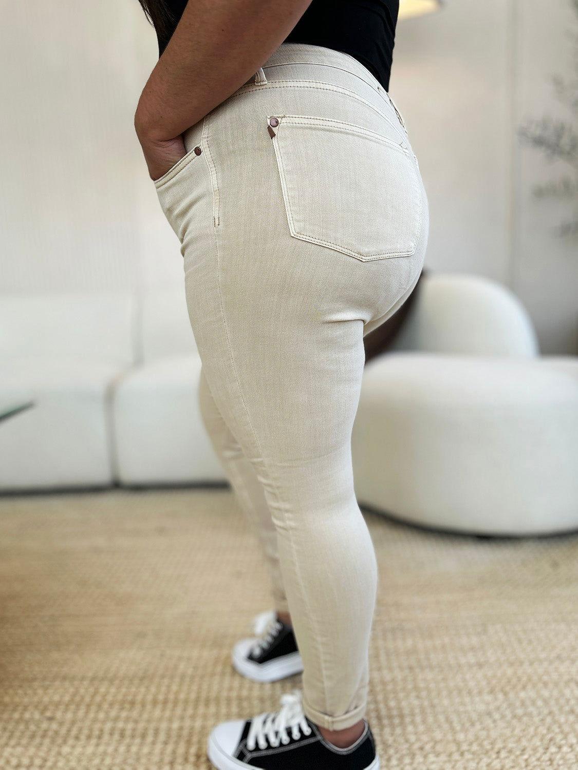 Judy Blue Full Size Garment Dyed Tummy Control Skinny Jeans - Clothes For Her Online Store