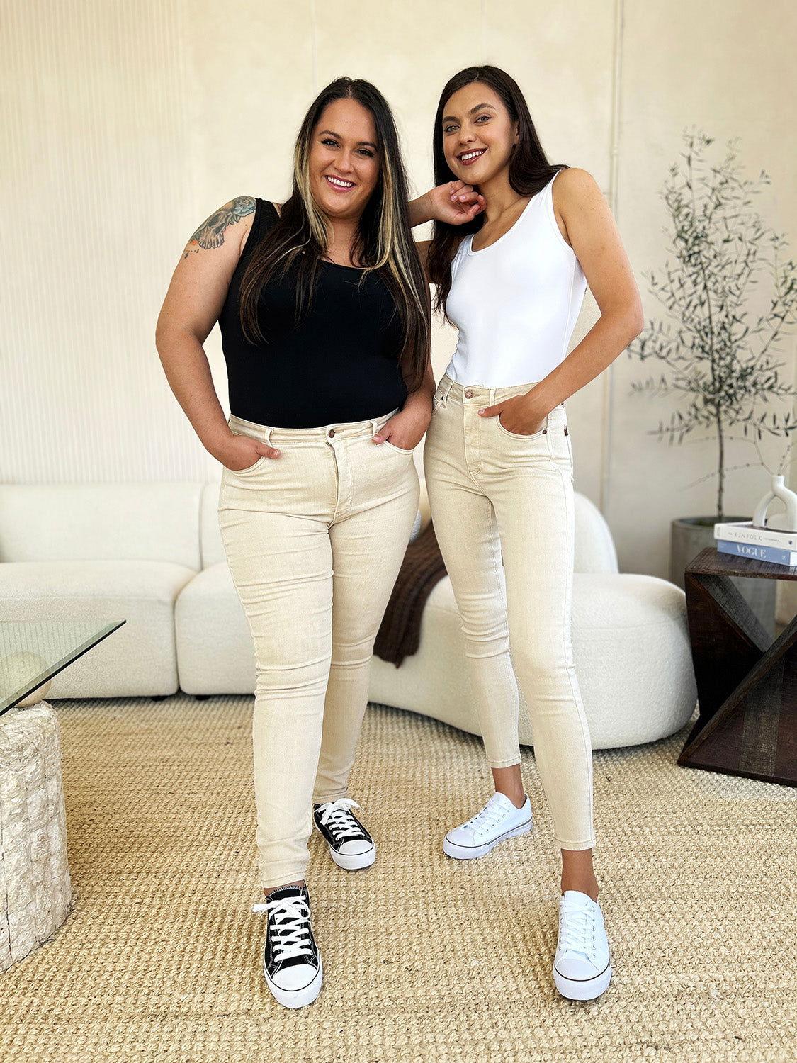 Judy Blue Full Size Garment Dyed Tummy Control Skinny Jeans - Clothes For Her Online Store