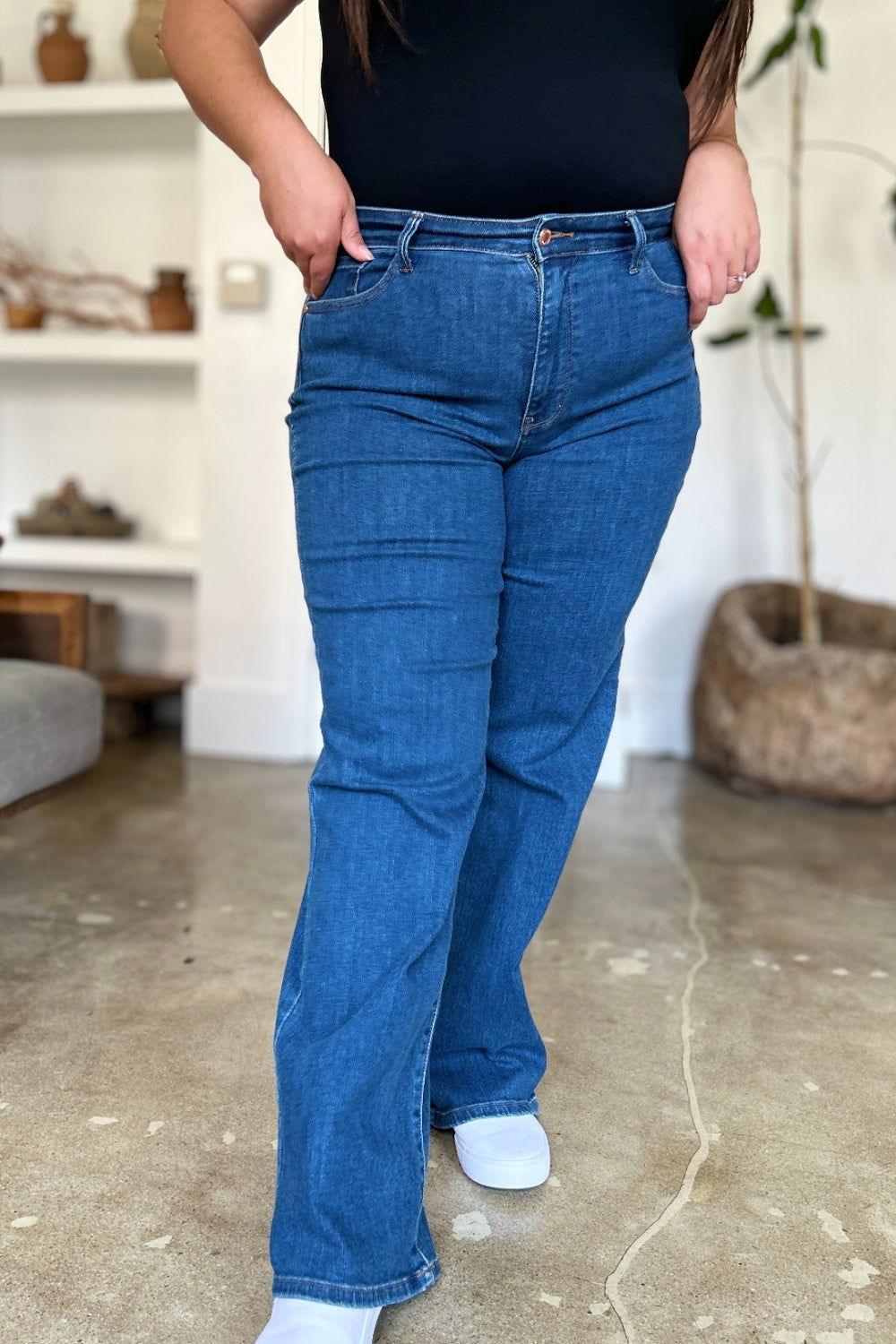 Judy Blue Full Size High Rise Straight Jeans - Clothes For Her Online Store