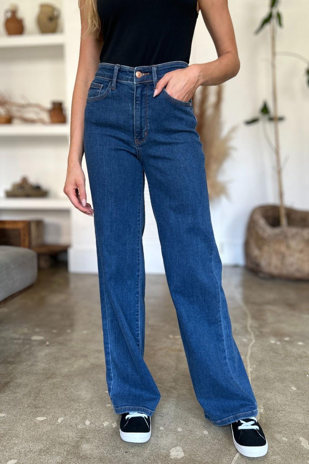 Judy Blue Full Size High Rise Straight Jeans - Clothes For Her Online Store