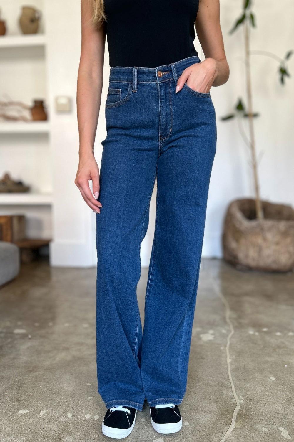 Judy Blue Full Size High Rise Straight Jeans - Clothes For Her Online Store