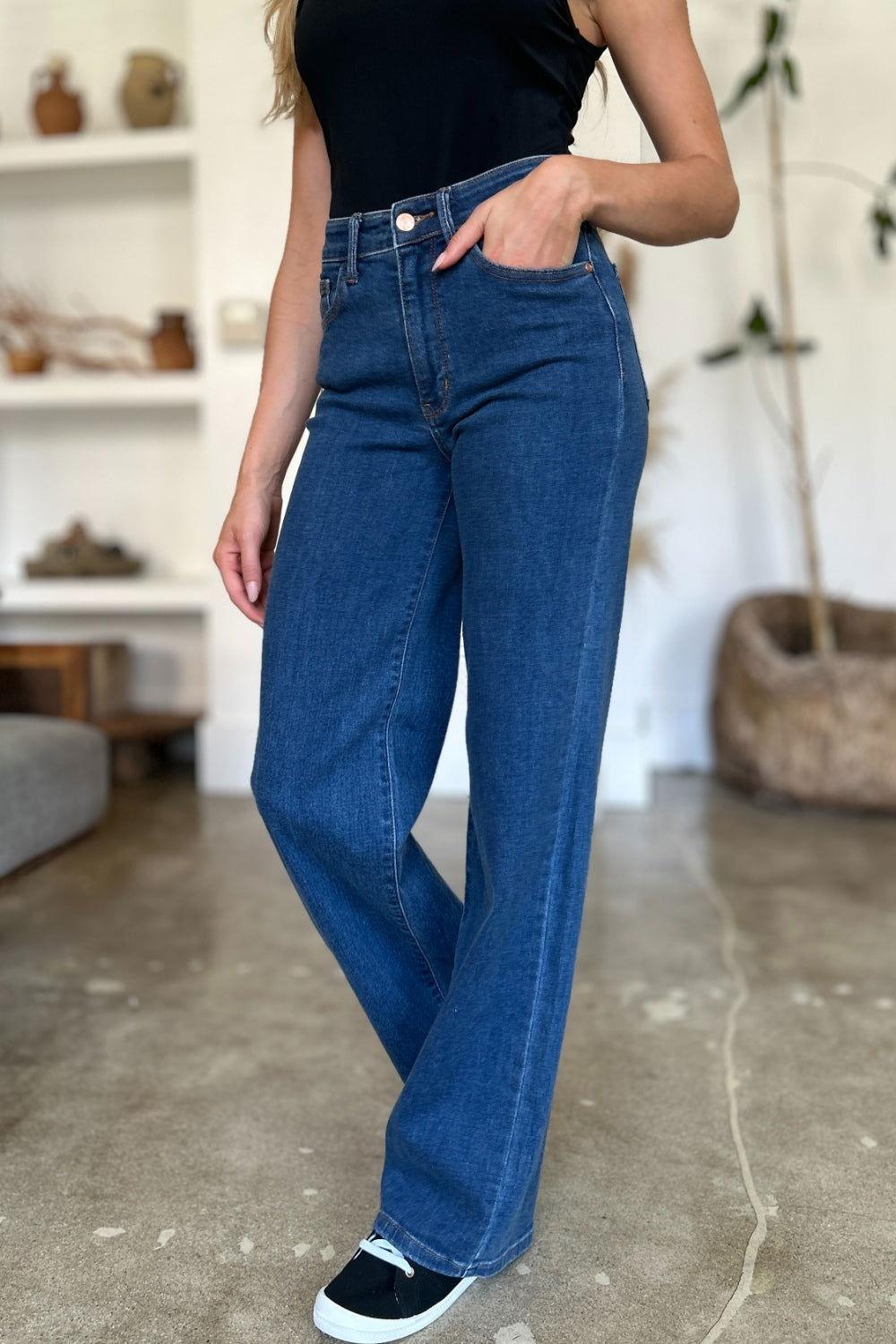 Judy Blue Full Size High Rise Straight Jeans - Clothes For Her Online Store