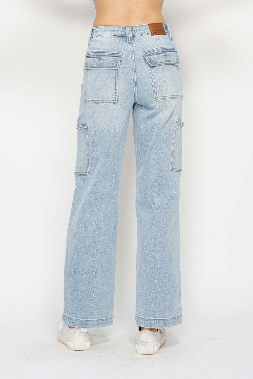 Judy Blue Full Size High Waist Straight Cargo Jeans - Clothes For Her Online Store