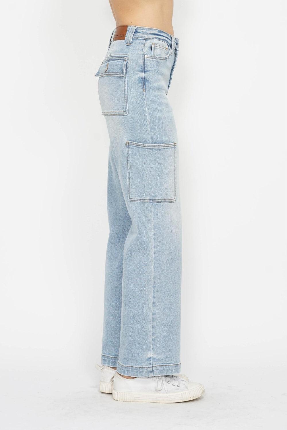 Judy Blue Full Size High Waist Straight Cargo Jeans - Clothes For Her Online Store