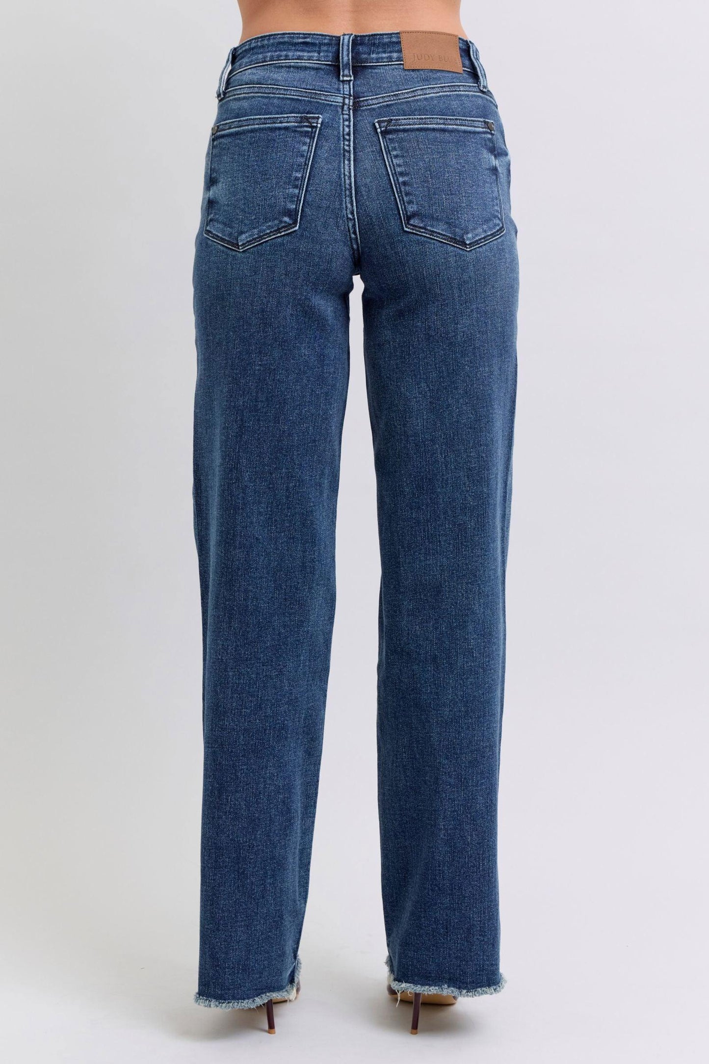Judy Blue Full Size Raw Hem Mid Rise Jeans - Clothes For Her Online Store