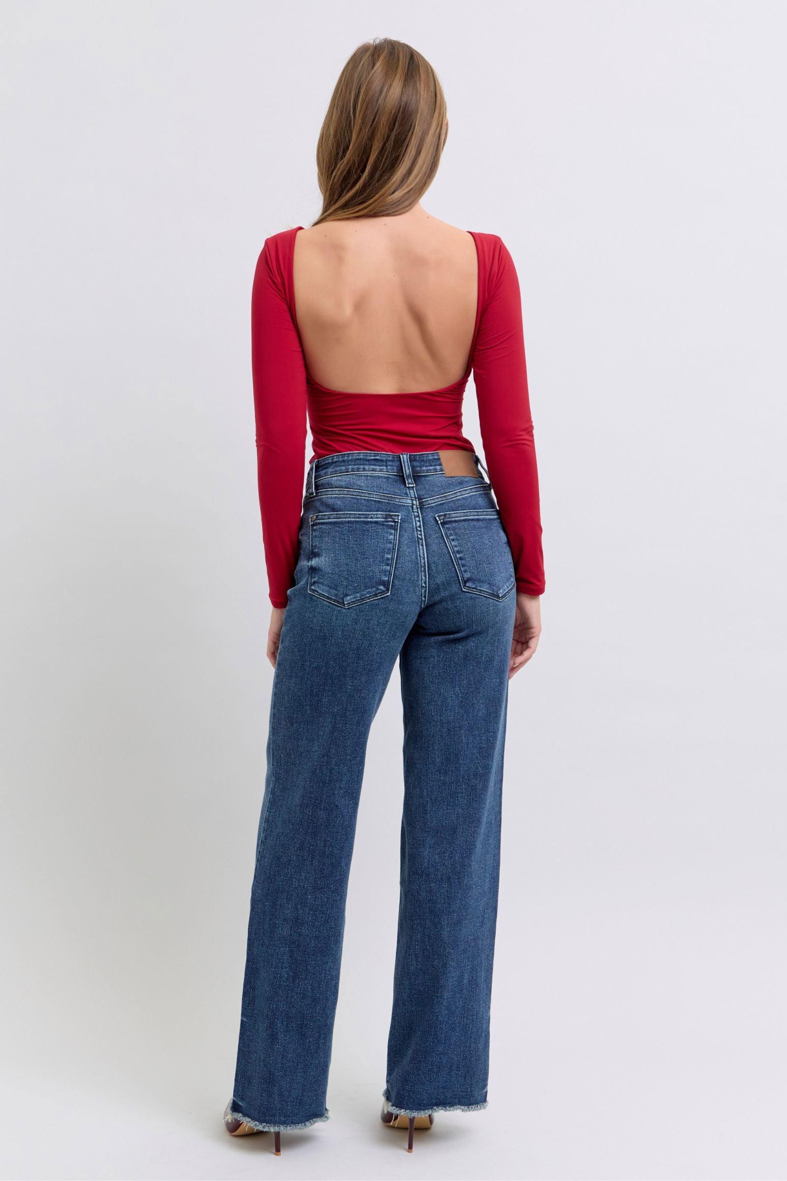Judy Blue Full Size Raw Hem Mid Rise Jeans - Clothes For Her Online Store