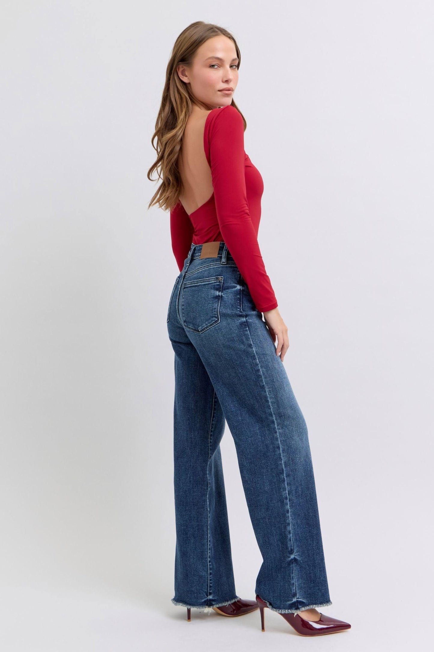 Judy Blue Full Size Raw Hem Mid Rise Jeans - Clothes For Her Online Store