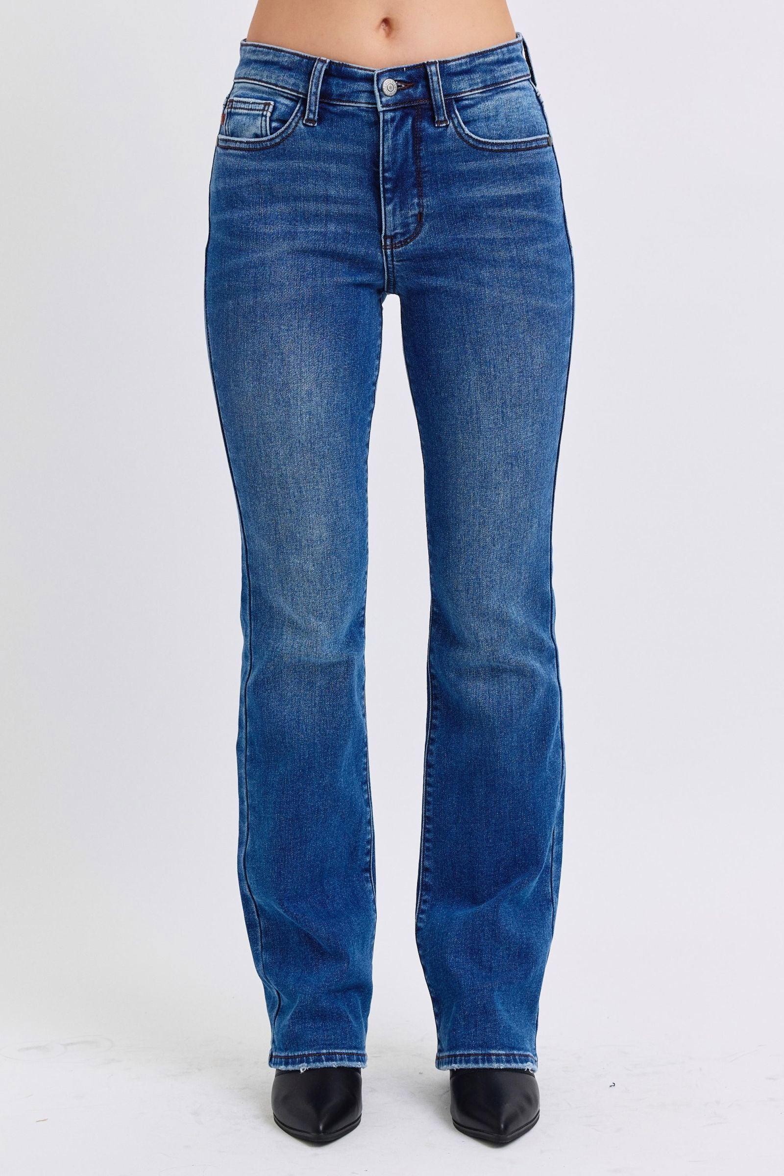 Judy Blue Full Size Run Mid-Rise Bootcut Jeans with Thermal Lining - Clothes For Her Online Store