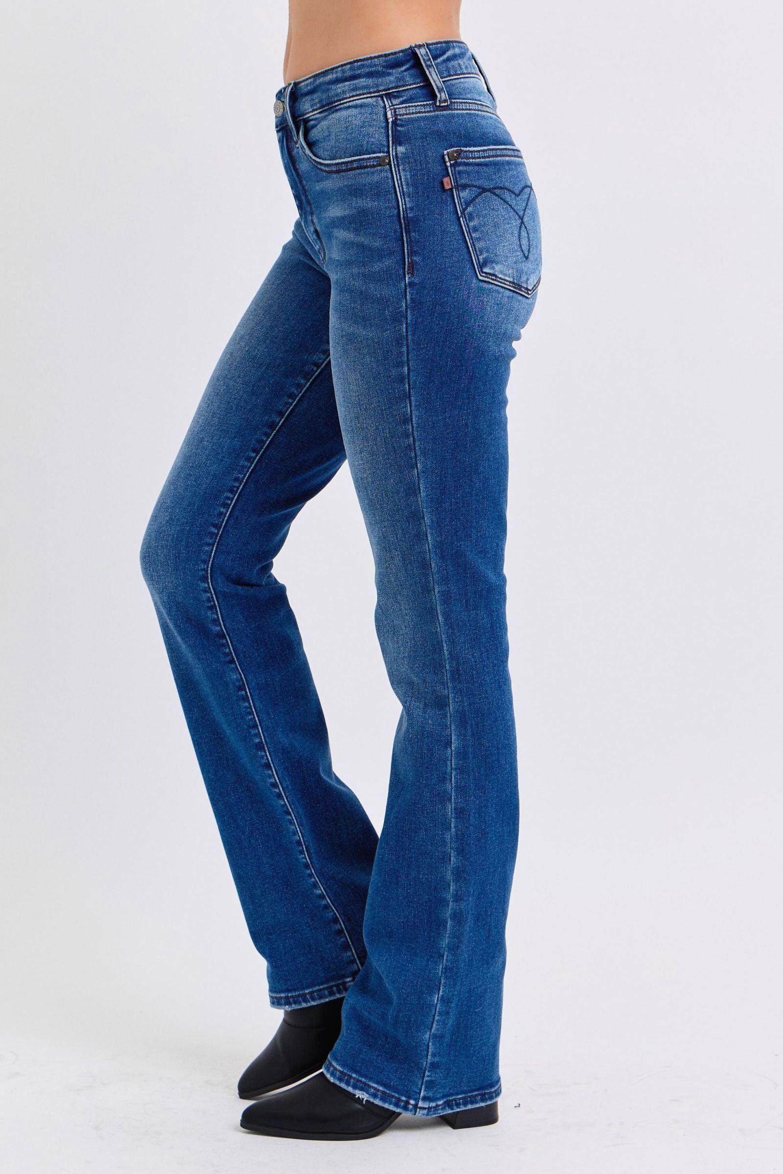 Judy Blue Full Size Run Mid-Rise Bootcut Jeans with Thermal Lining - Clothes For Her Online Store
