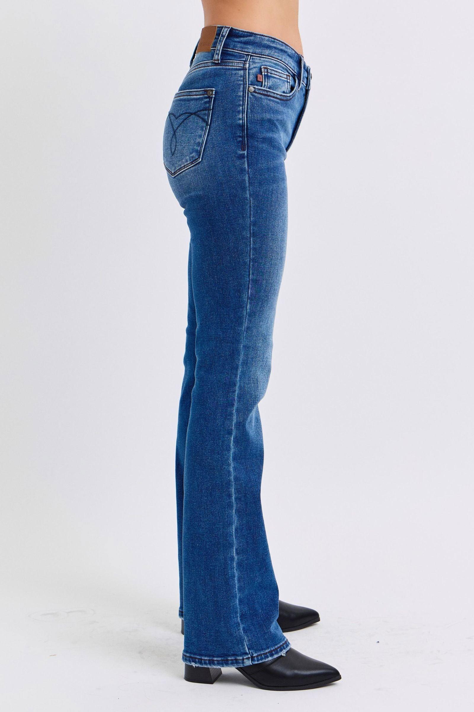 Judy Blue Full Size Run Mid-Rise Bootcut Jeans with Thermal Lining - Clothes For Her Online Store