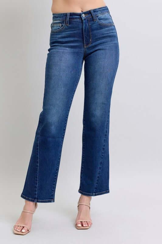 Judy Blue Full Size Side Seam Detail Straight Jeans with Pockets - Clothes For Her Online Store