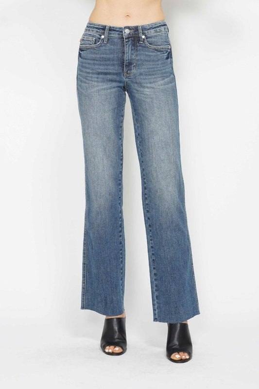 Judy Blue Full Size Tummy Control Straight Jeans - Clothes For Her Online Store