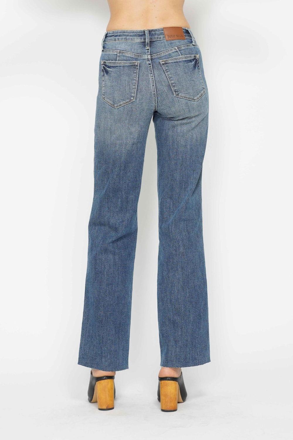 Judy Blue Full Size Tummy Control Straight Jeans - Clothes For Her Online Store