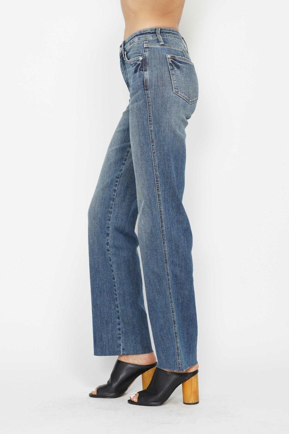 Judy Blue Full Size Tummy Control Straight Jeans - Clothes For Her Online Store