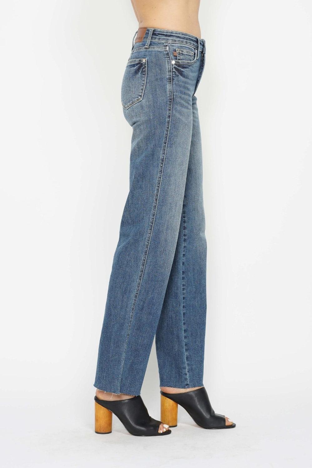 Judy Blue Full Size Tummy Control Straight Jeans - Clothes For Her Online Store