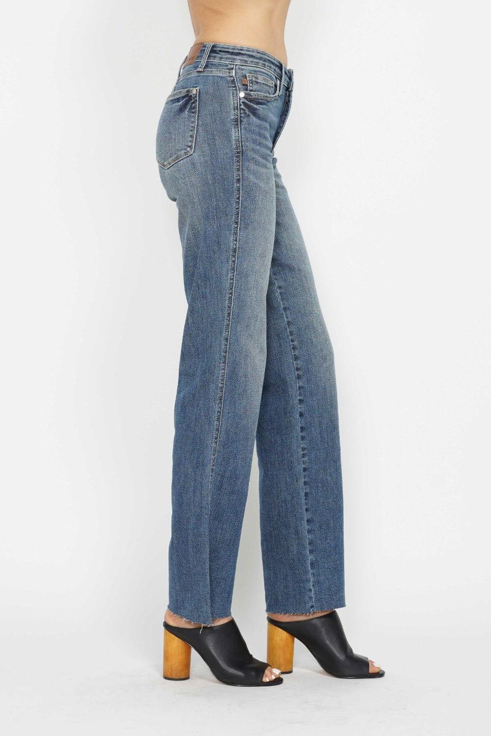 Judy Blue Full Size Tummy Control Straight Jeans - Clothes For Her Online Store
