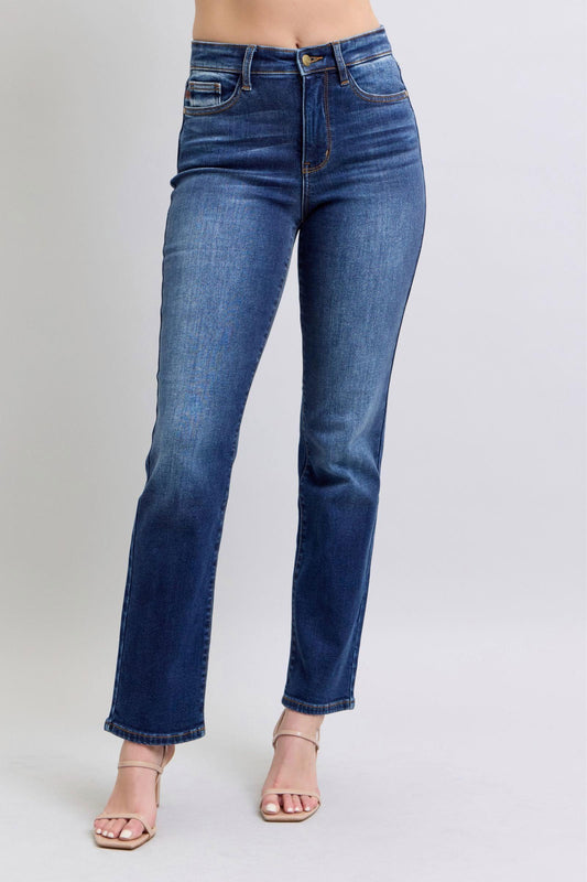 Judy Blue Full Size Washed Straight Leg Jeans with Pockets - Clothes For Her Online Store
