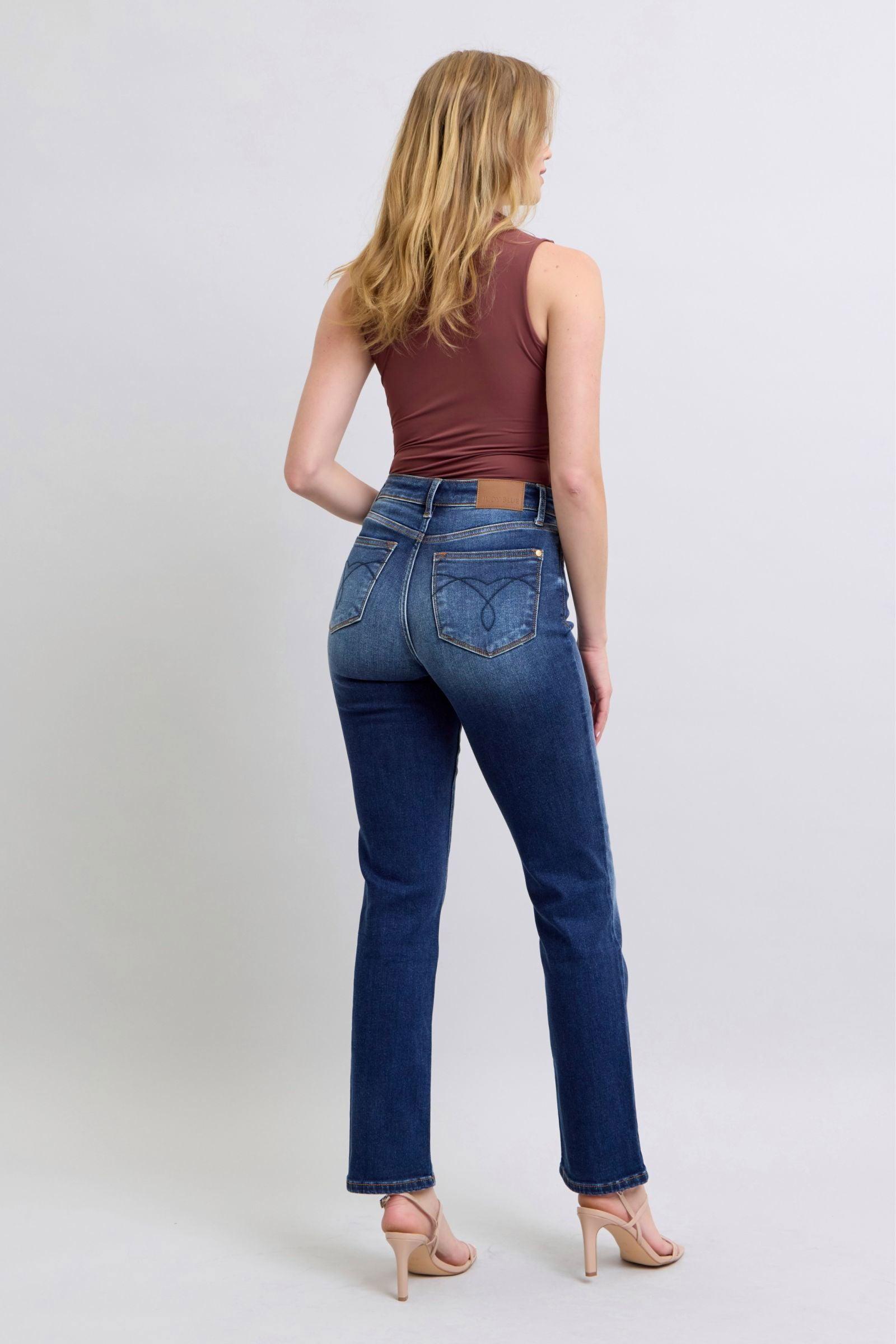 Judy Blue Full Size Washed Straight Leg Jeans with Pockets - Clothes For Her Online Store